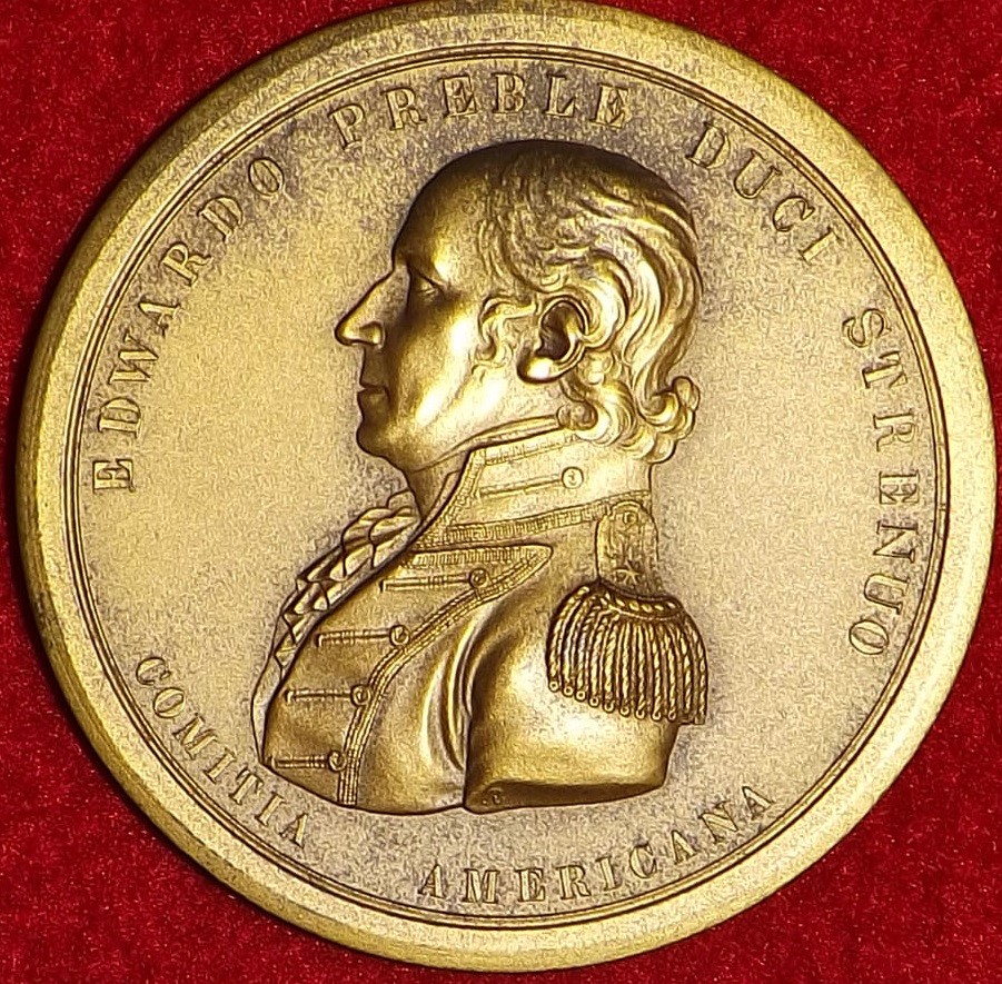 Obverse view of Edward Preble Congressional Medal profile bust with his name