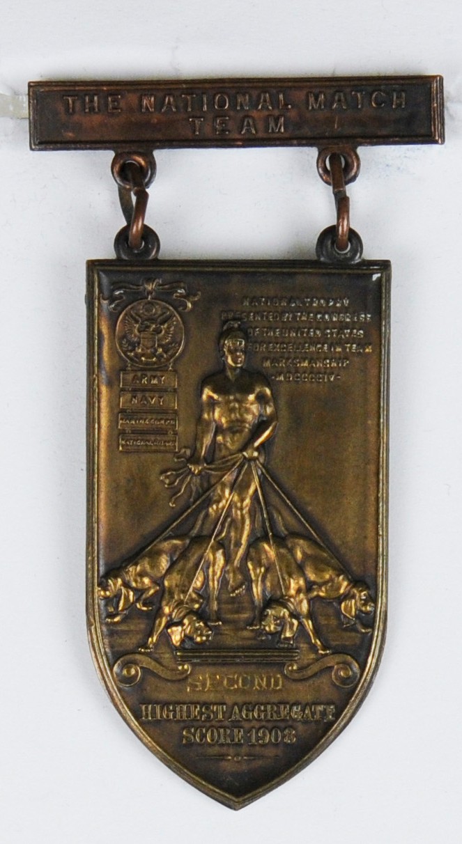 National Team Match Medal of Carl T Osburn from 1908 Obverse