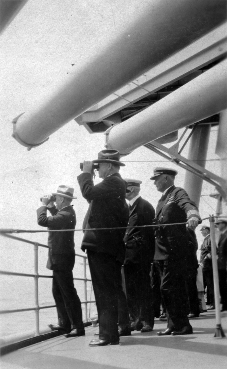 6 views of President Herbert C. Hoover’s Review of the U.S. Atlantic Fleet, on 20 May 1930, on board USS Salt Lake City (CA-25). Donated to the Naval Historical Foundation in October of 1964 by Smith Hempstone-Oliver. 