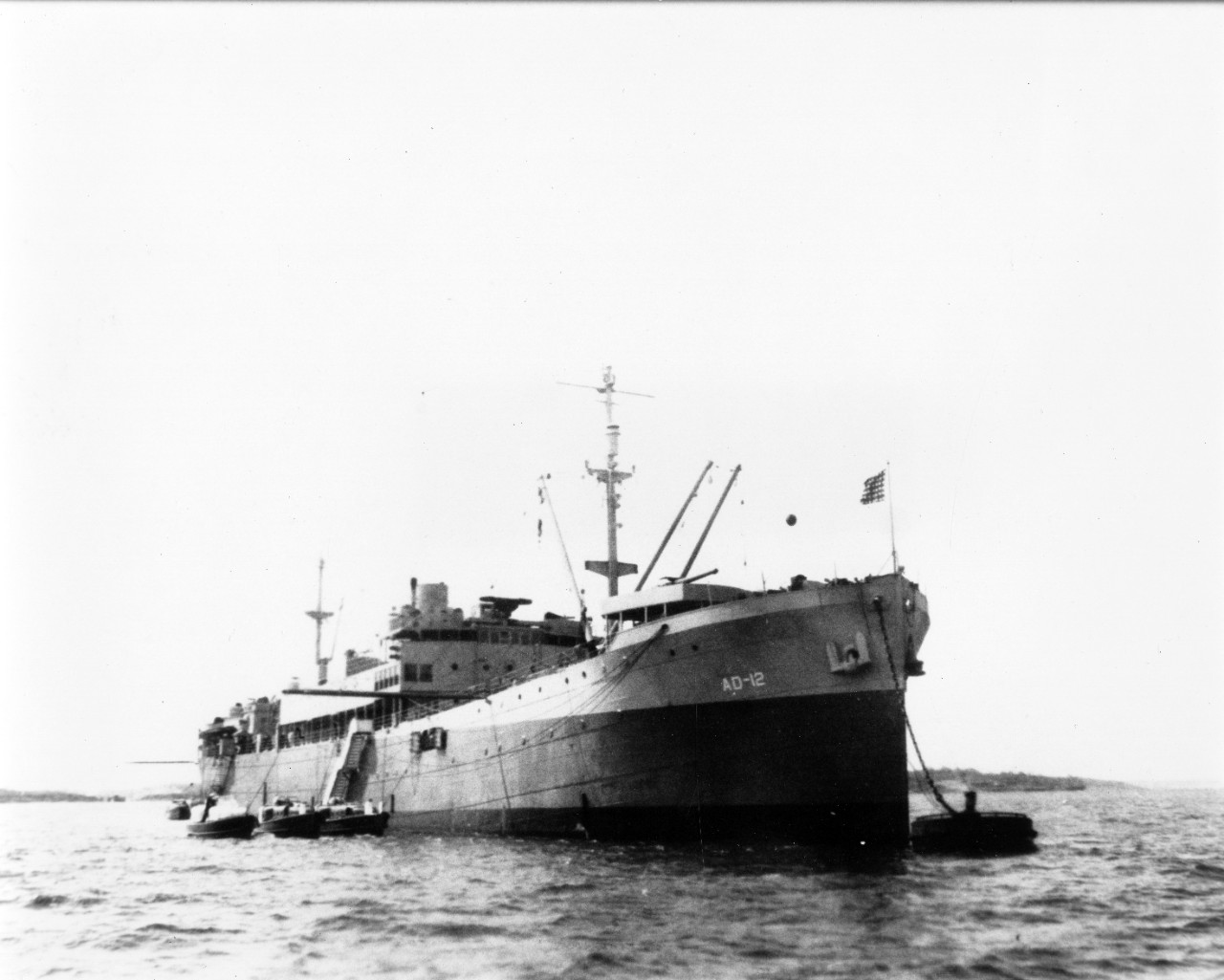Single image donation of a b/w photo (copy) of USS Denebola (AD-12), circa WWII. 
