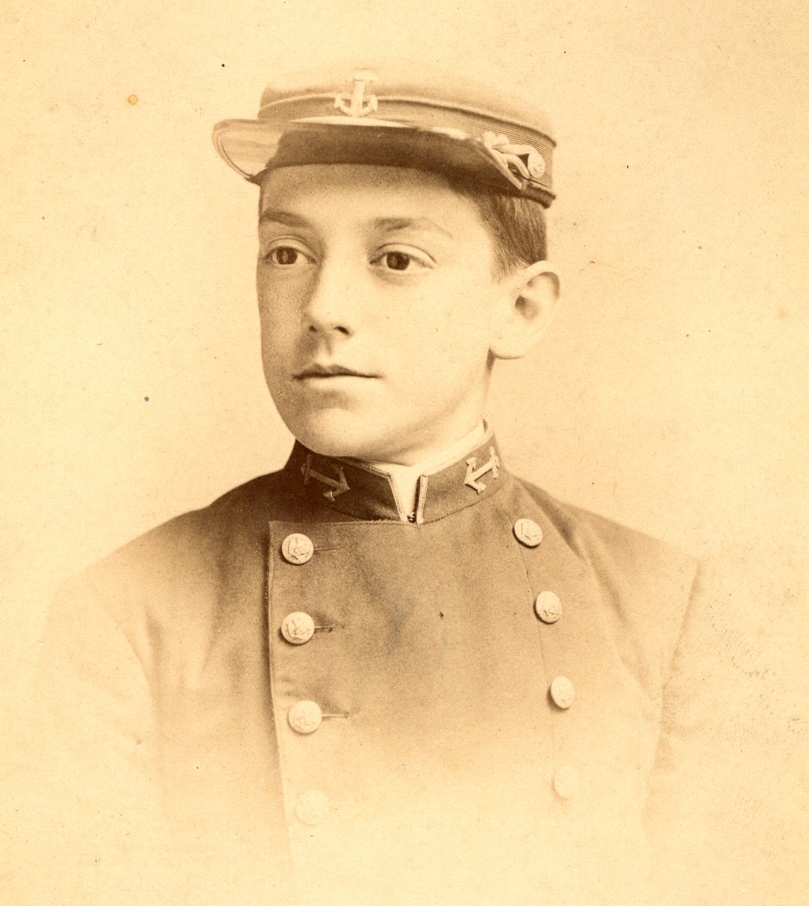 98 photographs and cabinet cards related to the United States Naval Academy in the 1880s and 1890s. Good views of the grounds and buildings, and many excellent views of midshipmen. Names are handwritten and often difficult to make out.