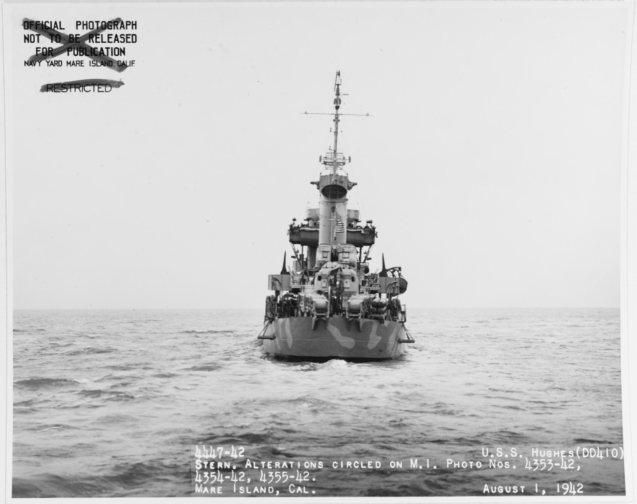 Photo #: 19-N-32674  USS Hughes (DD-410)