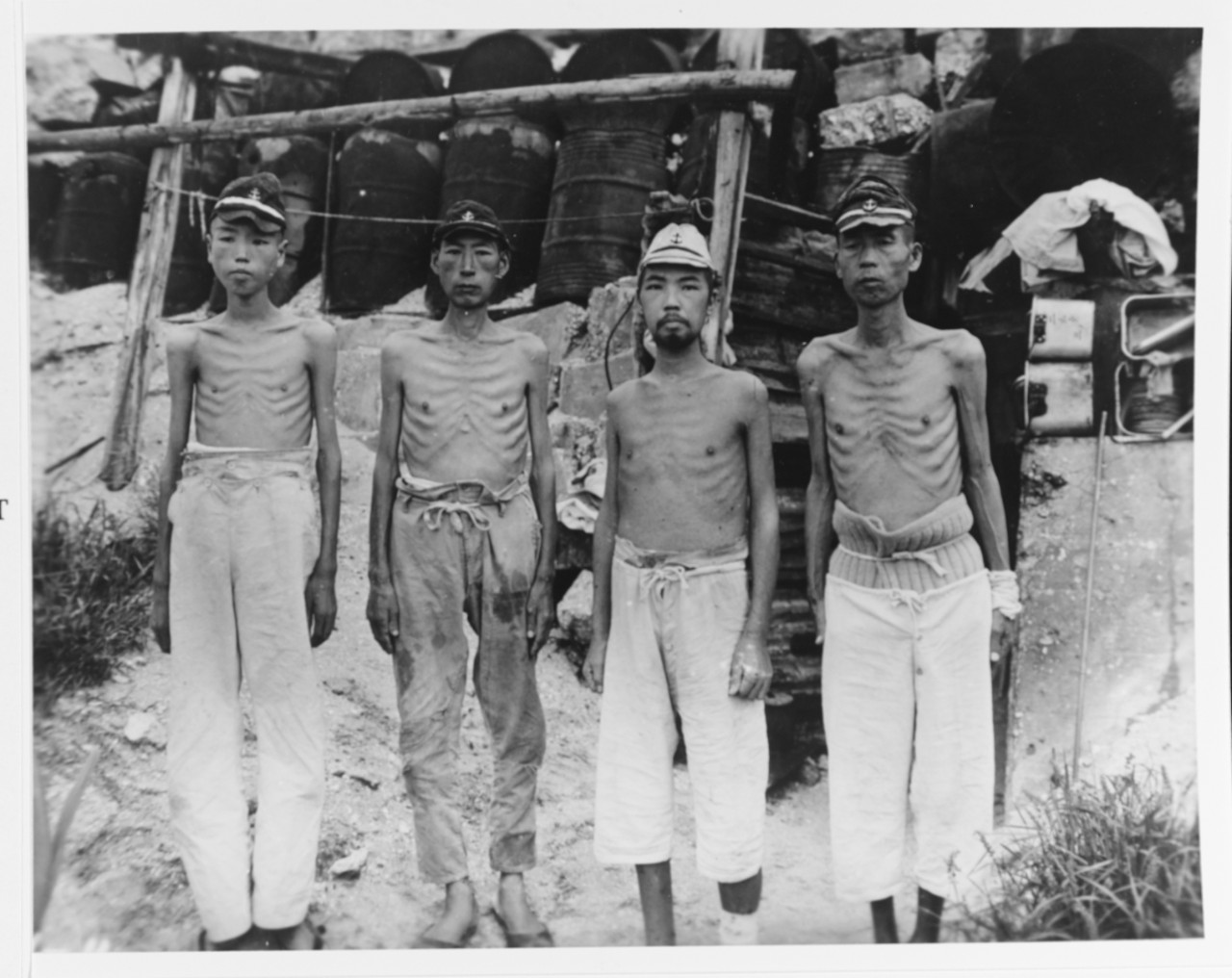 Photo #: 80-G-347131  Emaciated Japanese Naval Personnel