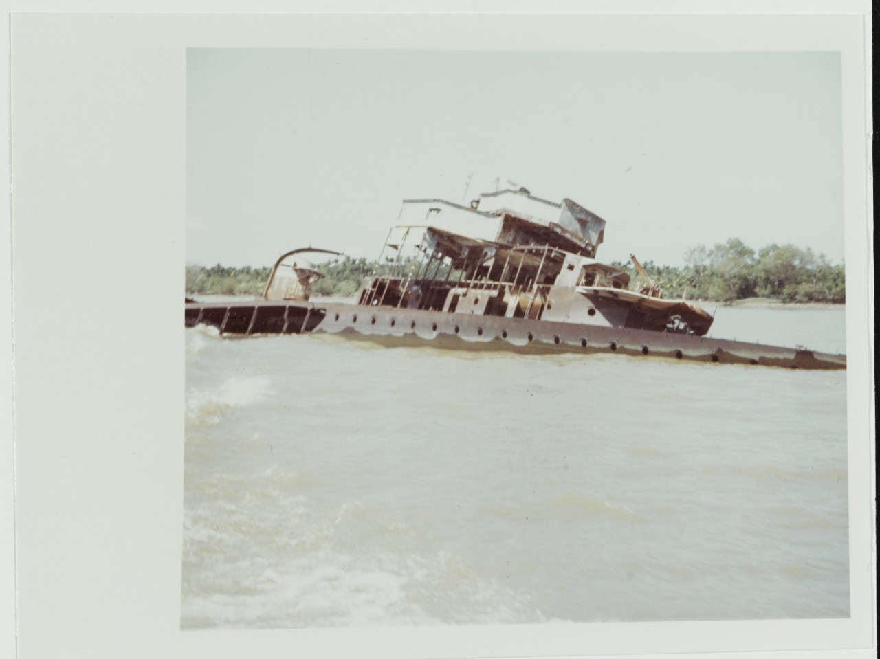 ADMIRAL CHARNER (French Colonial Sloop, 1932-1945). Ship's wreck photographed in South Vietnam, circa February-March 1967