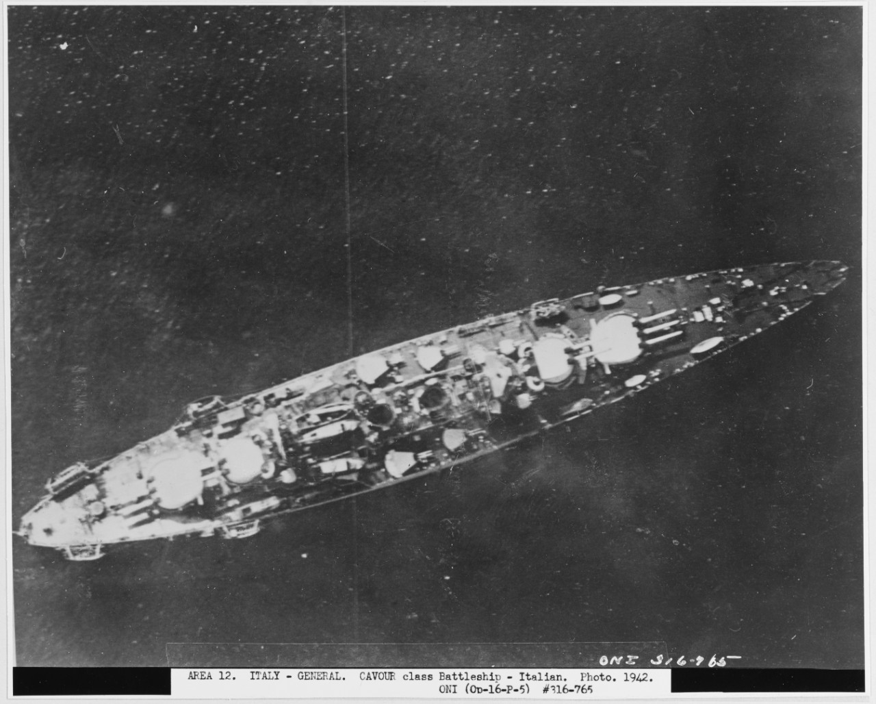 Italy - BB. Battleship Cavour Class. 1942 photo
