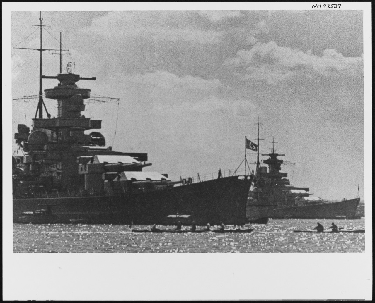 Photo #: NH 97537  German battleships Scharnhorst (left) and Gneisenau