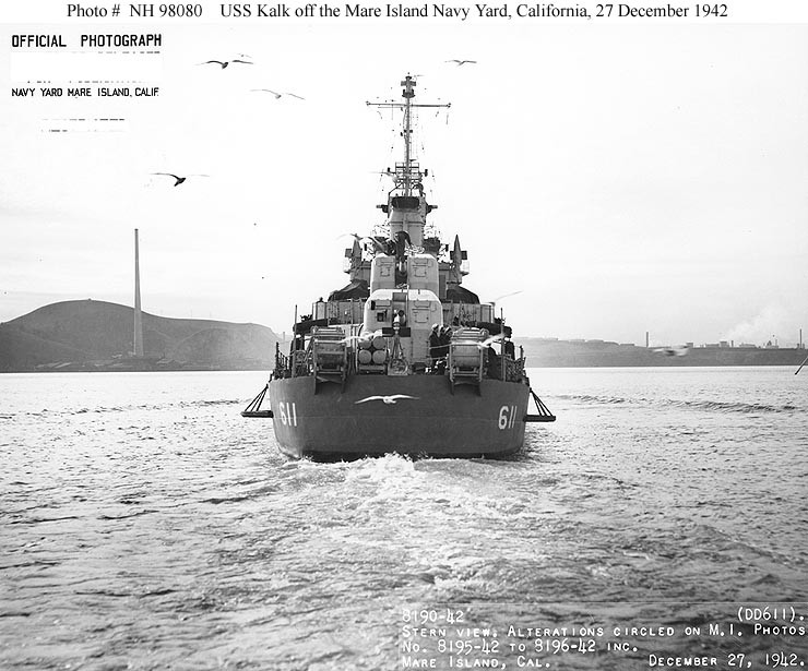Photo #: NH 98080  USS Kalk (DD-611)