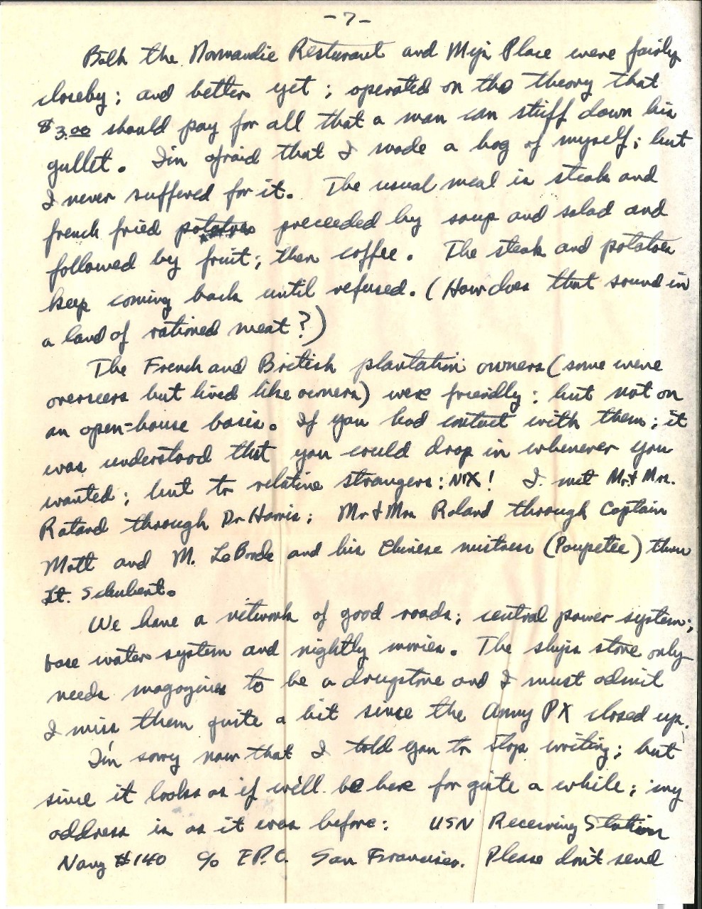 Letter from Wright to his parents, Sep. 8, 1945, page 7