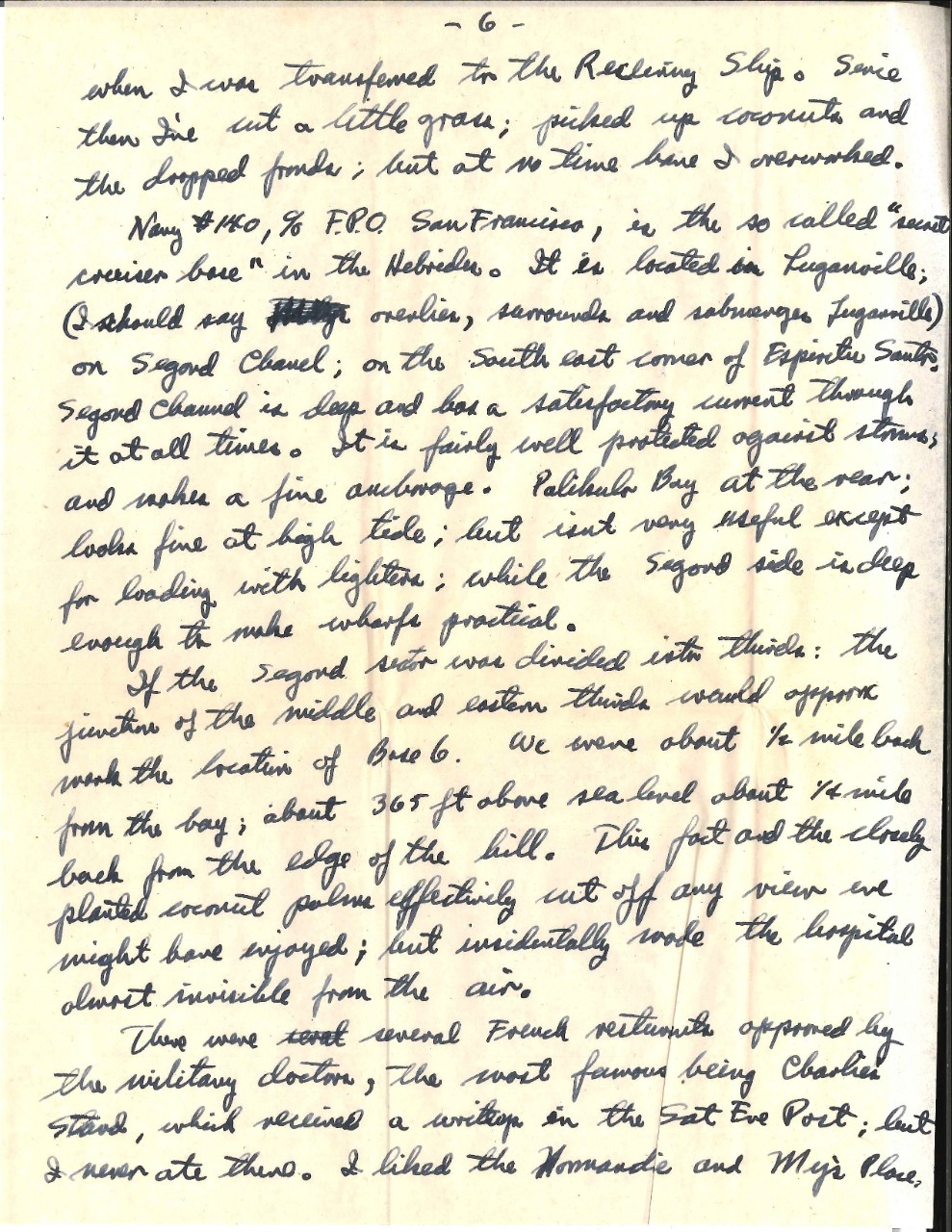 Letter from Wright to his parents, Sep. 8, 1945, page 6
