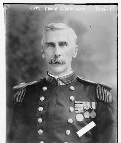 Photograph shows Edwin Alexander Anderson, Jr. (1860-1933), a United States Navy officer who was involved in the U.S. occupation of Veracruz, Mexico which took place during the Mexican Revolution. (Source: Flickr Commons project, 2012). LC-B2- 3568-7 [P&P].