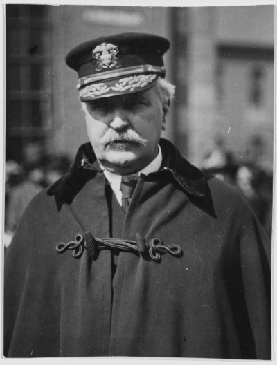 Rear Admiral James H. Glennon, USN, Commandant, Third Naval District Photographed at New York City, circa 1919. Note details of his boat cloak. U.S. Naval History and Heritage Command Photograph, NH 49336. 