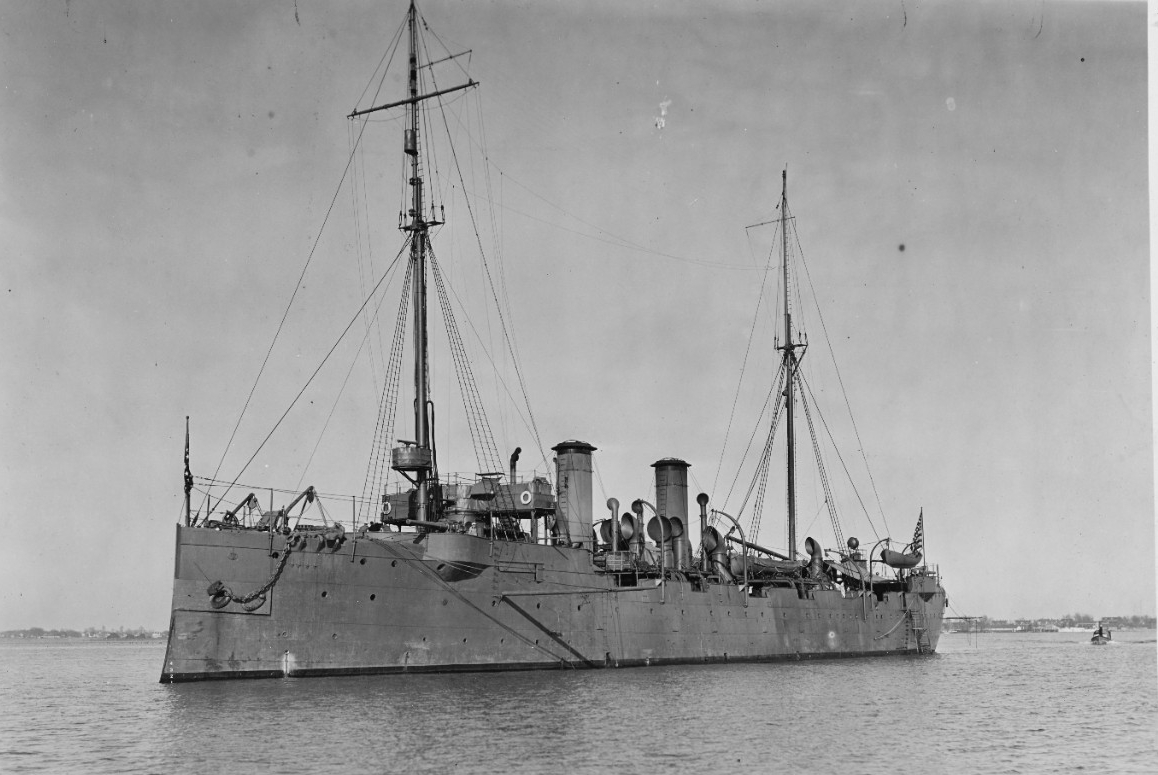 Baltimore at Hampton Roads, Va., 10 December 1916. (Naval History and Heritage Command Photograph NH 54427)