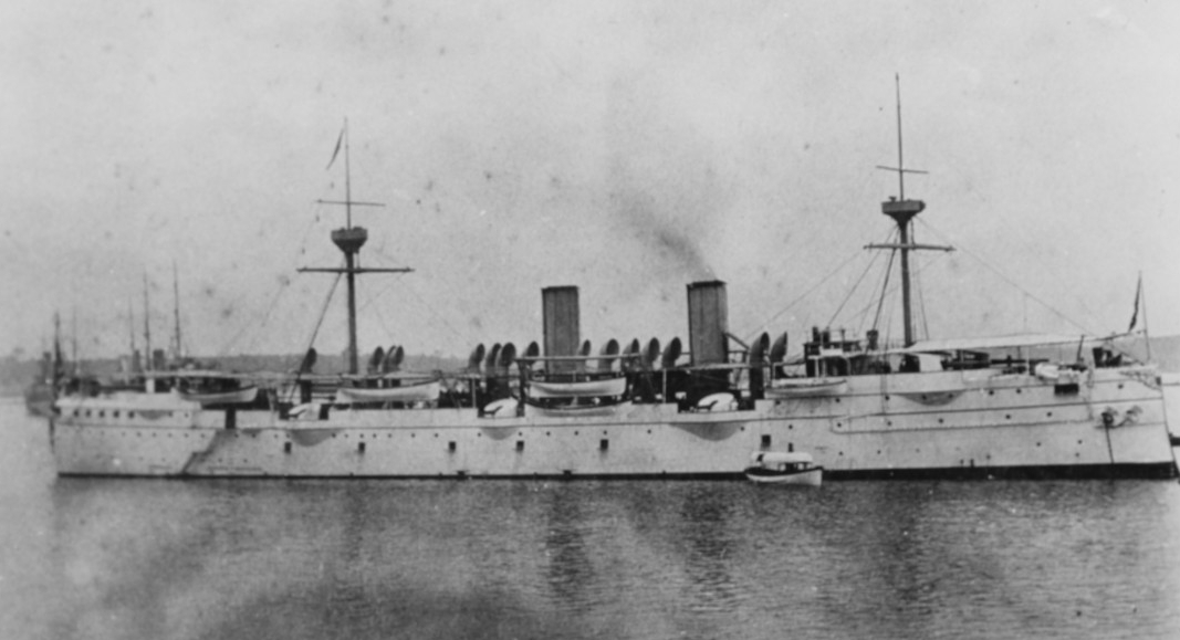 Baltimore anchored at Yokohama, Japan, 1894, while serving as flagship of the Asiatic Station. Donation of Rear Adm. Ammen C. Farenholt, USN (MC), 1933. (Naval History and Heritage Command Photograph NH 56326)