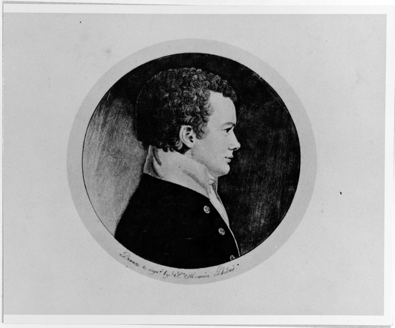 Midshipman James R. Caldwell, engraved portrait by Charles Ste. Memin of Philadelphia, 1799. (Naval History and Heritage Command Photograph NH 51575)