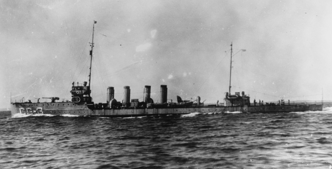 Cummings (CG-3) underway on patrol during her service with the Coast Guard. Courtesy of the U.S. Marine Corps Museum. (Naval History and Heritage Command Photograph NH 103523)