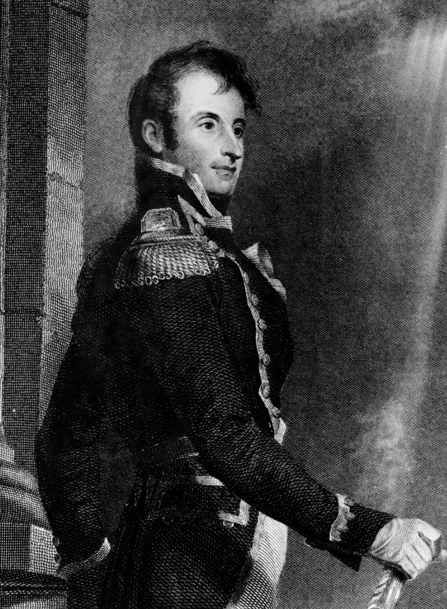 Stephen Decatur -- Engraving by A.B. Durand from a copy by James Herring of the Thomas Sully portrait. Published in James Herring & James Barton Longacre: National Portrait Gallery of Distinguished Americans, Volume 3. The print includes a facsim...