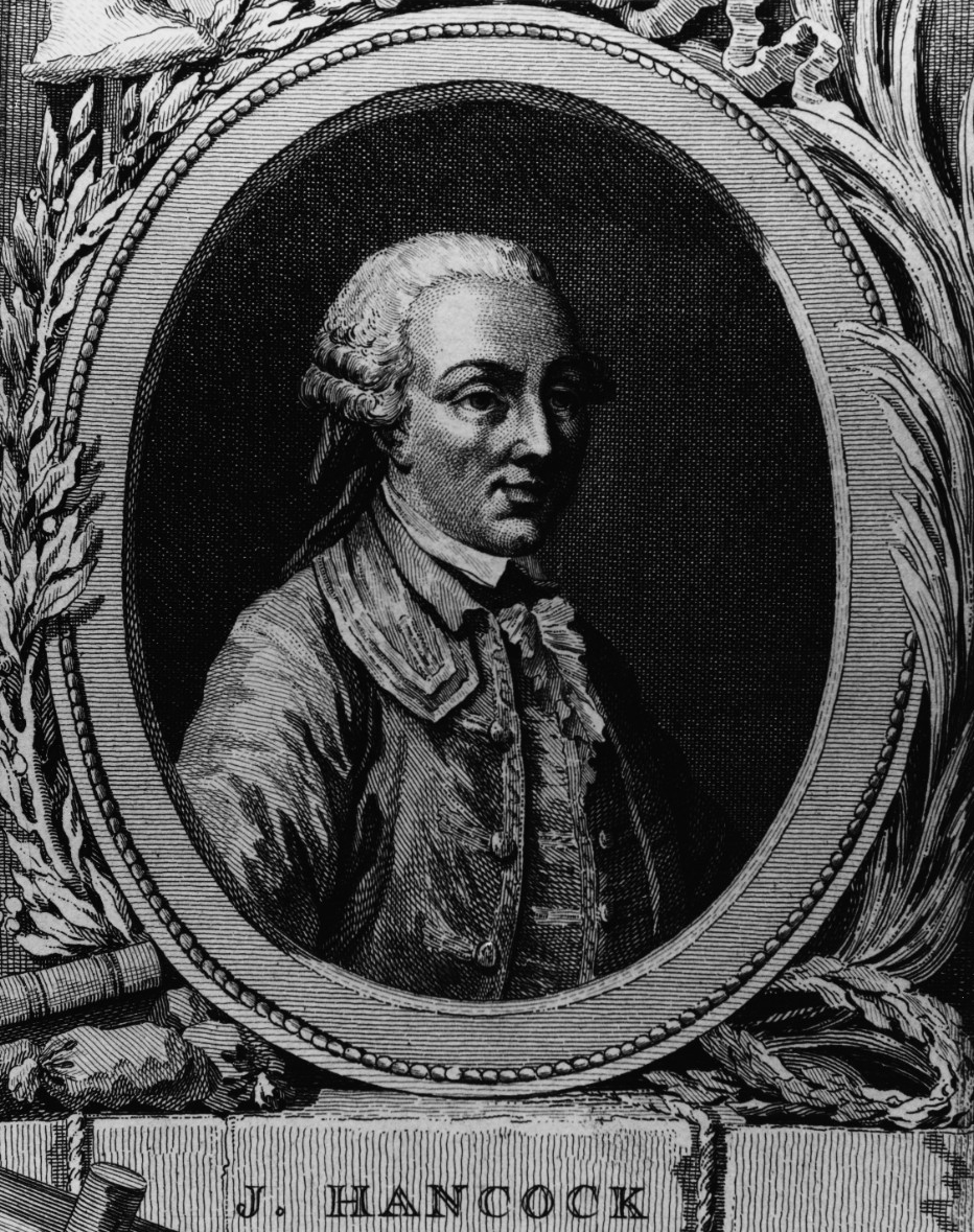 John Hancock (1737-1793), President of the Continental Congress and signer of the Declaration of Independence. (Naval History and Heritage Command Photograph NH 64176)