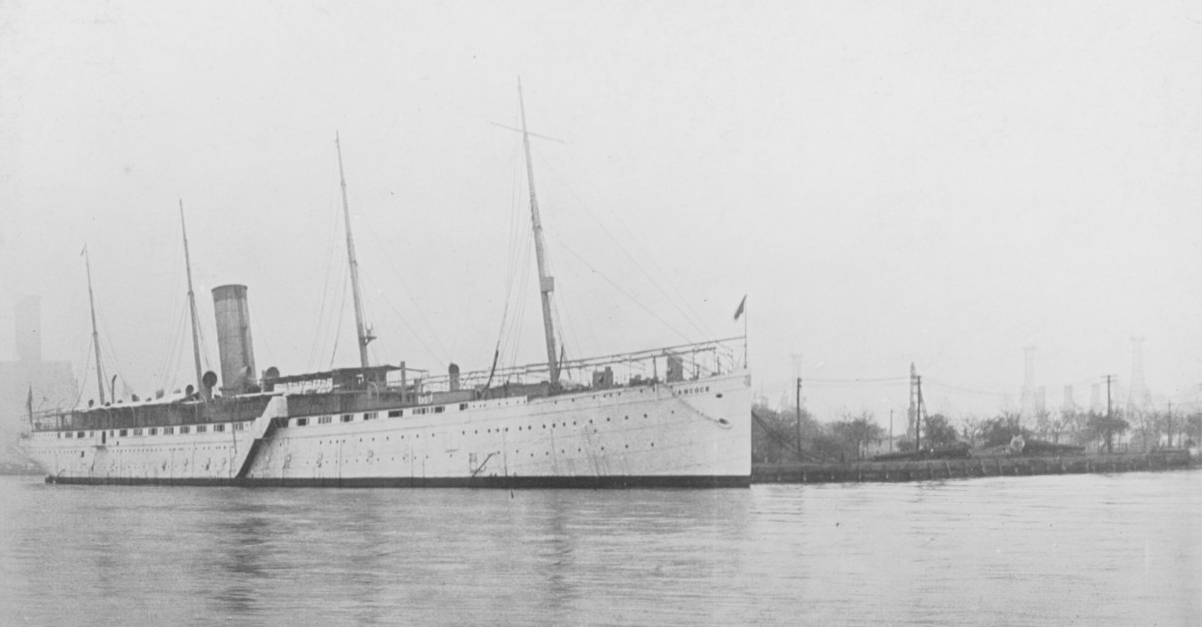 Hancock as the receiving ship at the New York Navy Yard circa 1910. (Naval History and Heritage Command Photograph NH 105913)
