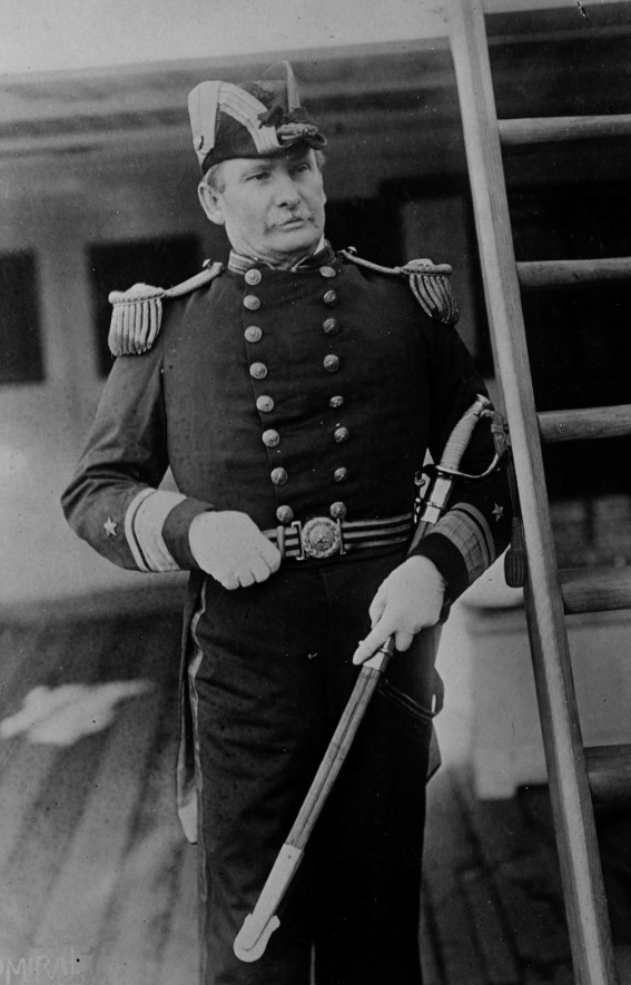 Rear Adm. Jouett on board his flagship, Tennessee, circa 1889. (Naval History and Heritage Command Photograph NH 48676)