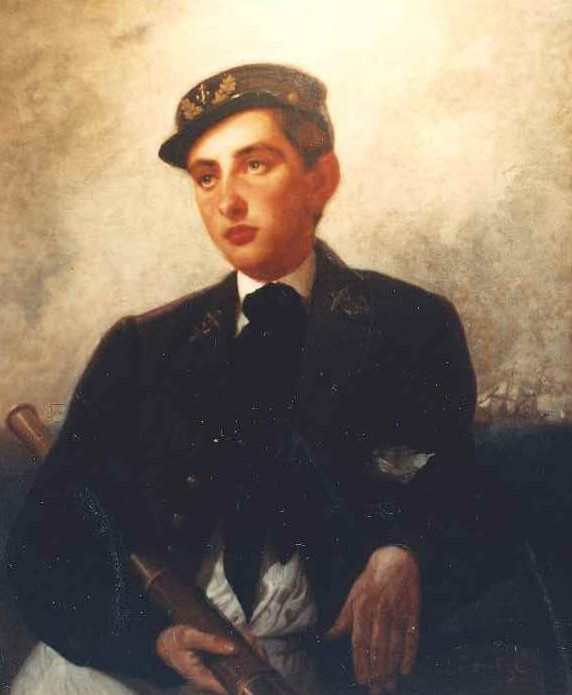 Portrait of Midshipman Eugene H. C. Leutze, painted by his father, Emanuel Leutze, circa 1863. (Naval History and Heritage Command Library, “Eugene H. C. Leutze,” ZB File Box 169)