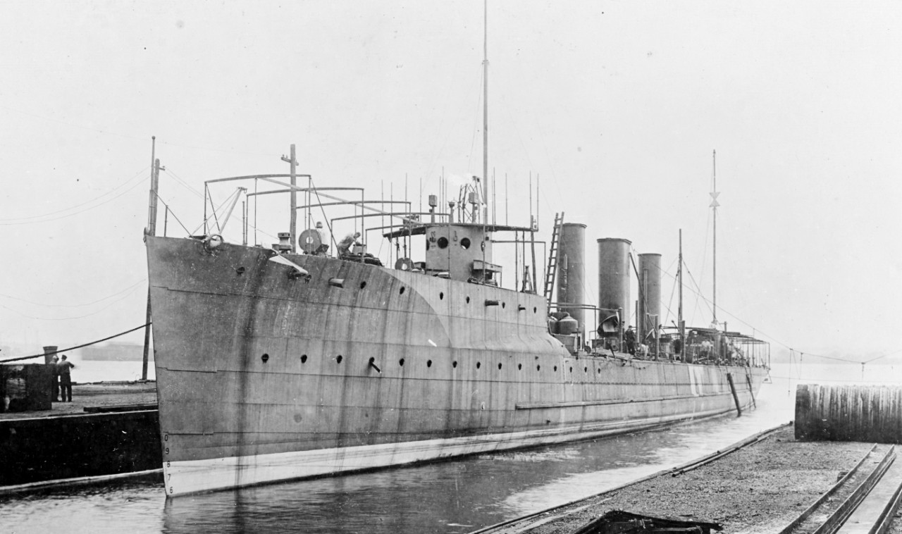 Patterson fitting out at the William Cramp & Sons Shipyard, Philadelphia, Pa., 7 July 1911. (U.S. Army Signal Corps Photograph 111-SC-7065, National Archives and Records Administration, Still Pictures Division, College Park, Md.)