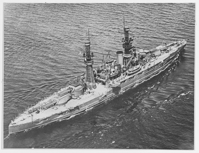 Pennsylvania underway, circa 1920. (Naval History and Heritage Command Photograph NH 42741)
