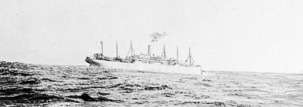 President Lincoln underway during World War I. Photographed from Susquehanna (Id. No. 3016), which was in convoy with President Lincoln when the latter was torpedoed and sunk on 31 May 1918. Courtesy of the Naval Historical Foundation-President L...