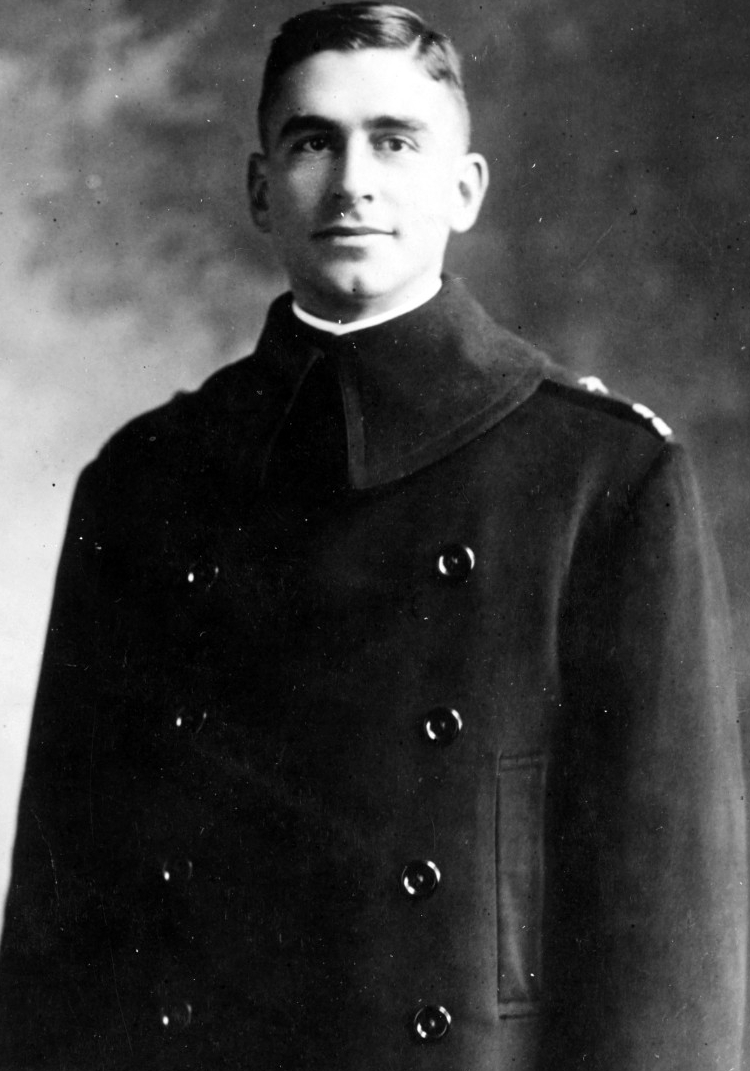 Lt. Edouard V. M. Isaacs’s portrait taken by Harris & Ewing, Washington, D.C. Lt. Isaacs was awarded the Medal of Honor for his heroism as a prisoner of war after President Lincoln was sunk on 31 May 1918. (Naval History and Heritage Command Phot...