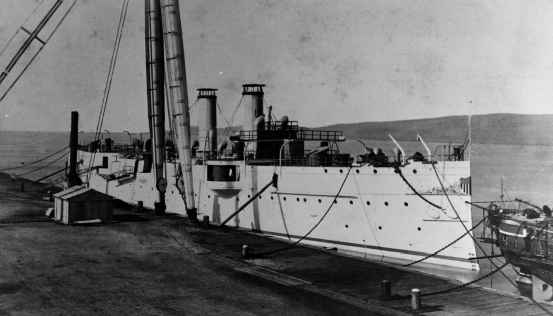San Francisco fitting out at Mare Island, Calif., about 1890. (Naval History and Heritage Command Photograph NH 68690)