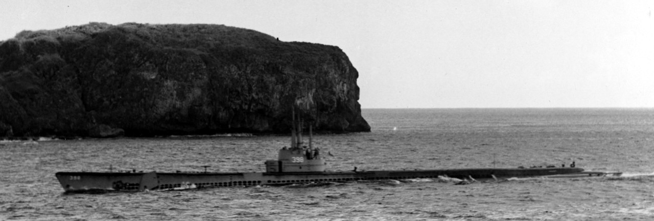 Segundo, part of the Seventh Fleet’s Task Force Zebra, enters Apra Harbor, Guam, 14 June 1950. (U.S. Navy Photograph 80-G-427670, AF2c C.E. Ames, National Archives and Records Administration, Still Pictures Division, College Park, Md.)