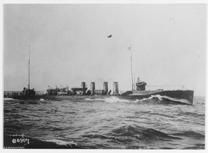 Wainwright photographed on preliminary trial standardization course, Delaware Breakwater. (Naval History and Heritage Command, NH 43769).