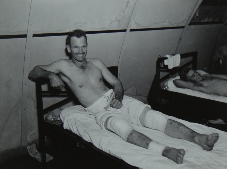Charles W. Zink, EM2c USNR, survivor of the USS Indianapolis in Naval Base Hospital No. 20, Peleliu, 5 August 1945.