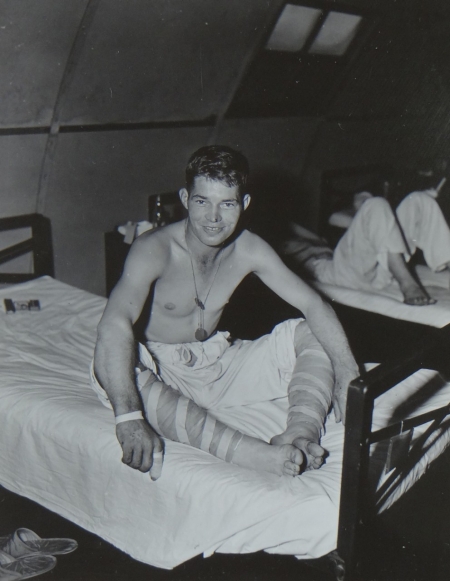 Edward G. Payne, S2c USNR, survivor of the USS Indianapolis in Naval Base Hospital No. 20, Peleliu, 5 August 1945.