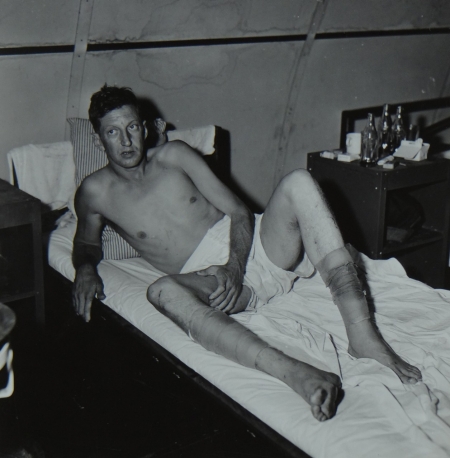 William O. Hoskins, Y3c USNR, survivor of the USS Indianapolis in Naval Base Hospital No. 20, Peleliu, 5 August 1945.