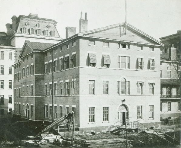 Old Navy Department Building facing 17th Street, Washington D.C. (1870). This site is now occupied by the Executive Office of the President, (1968). Naval Histotical Center, Photographic Section NH#001526.