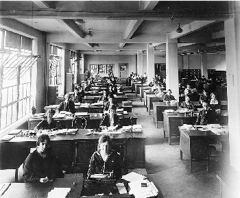 Scene in an office in the Main Navy or Munitions Buildings, 1919.