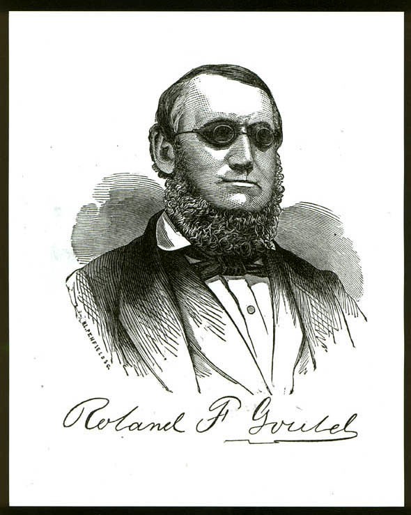 Portrait of Roland Gould, engraved by H.L. Penfield.