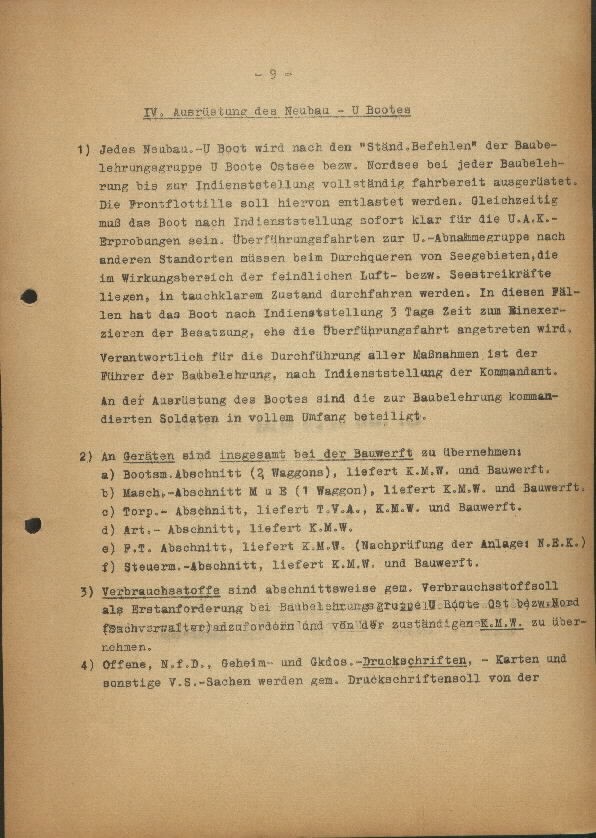 Guide for U-Boat Officers Concerning New U-Boat Orders for the Frontline - page 9