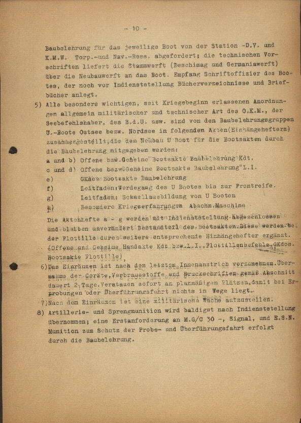 Guide for U-Boat Officers Concerning New U-Boat Orders for the Frontline - page 10