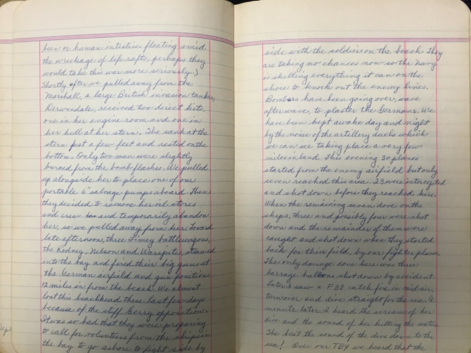 Rozett Diary Sep 14-15, 1943 page 1 (transcription below)