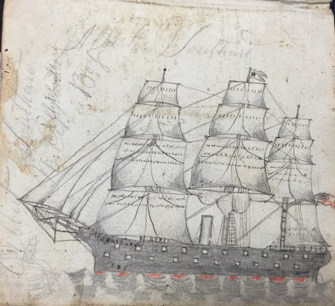Albert Southard Ship Drawing