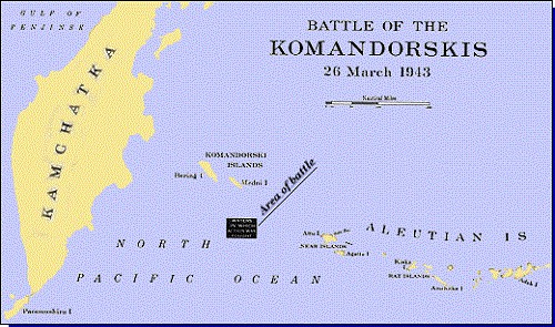 Map 2: Battle of the Komandorskis, 26 March 1943
