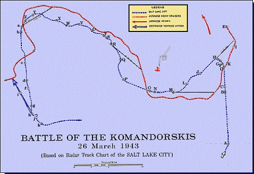 Map 3: Battle of the Komandorskis, 26 March 1943