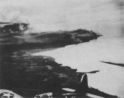 Four Japanese AP/AK beached and burning on Guadalcanal.
