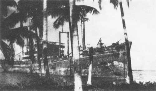 The YAMAZUKI MARU beached on Guadalcanal.