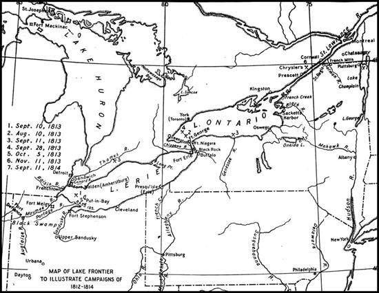 Map of Lake Frontier to Illustrate Campaigns of 1812-1814.