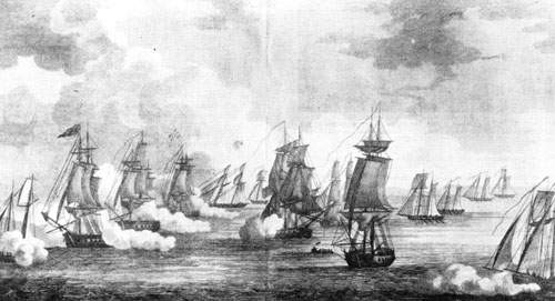 Battle of Erie. Printed by Sam'l Maverick, NY, Engraved by P. Maverick.