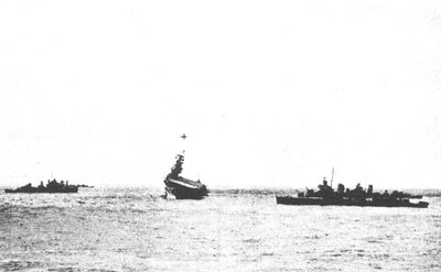 Destroyers standing by the Yorktown.