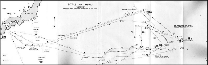 Chart of the Battle of Midway.