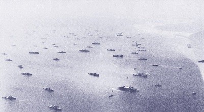 Image of ships in Eniwetok, Marshall Islands.